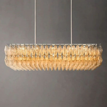 Chiara Murano Glass Rectangular Chandelier 54"