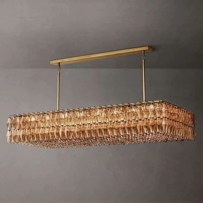 Chiara Murano Glass Rectangular Chandelier 74"