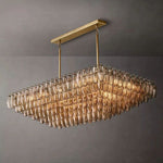 Chiara Murano Glass Tiered Rectangular Chandelier 54"
