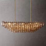 Chiara Murano Glass Tiered Rectangular Chandelier 54"