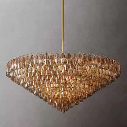 Chiara Murano Glass Tiered Round Chandelier 62"