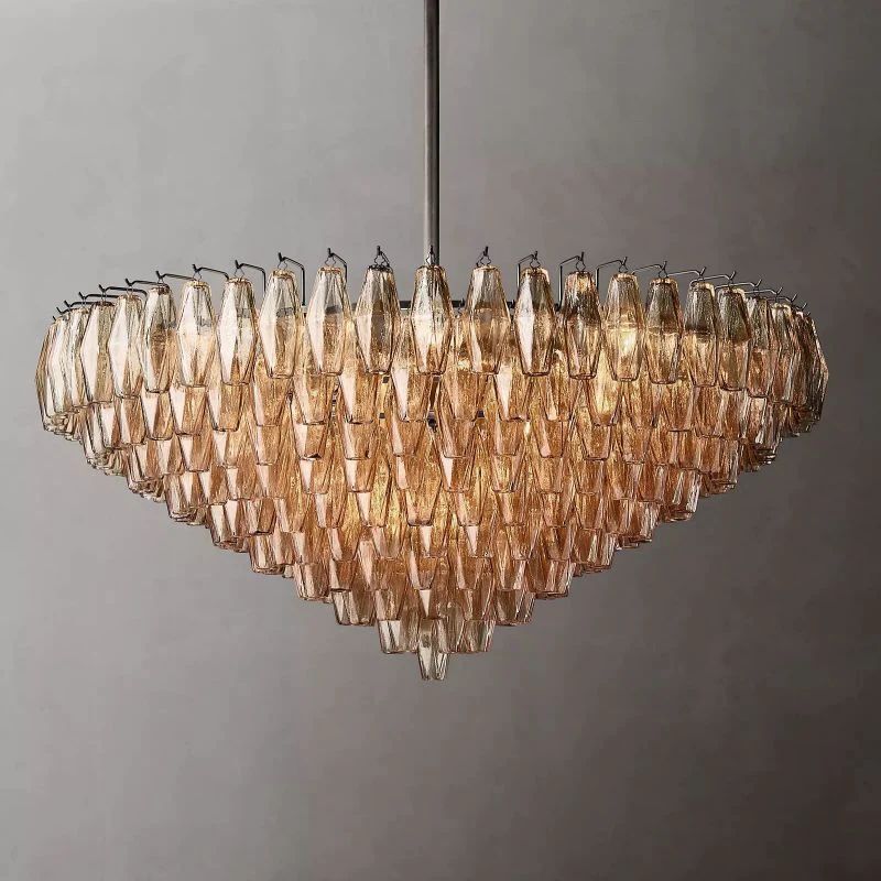 Chiara Murano Glass Tiered Round Chandelier 47"