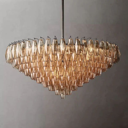 Chiara Murano Glass Tiered Round Chandelier 47"