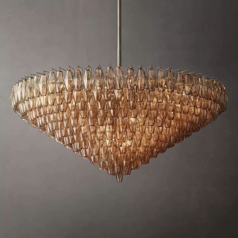 Chiara Murano Glass Tiered Round Chandelier 62"