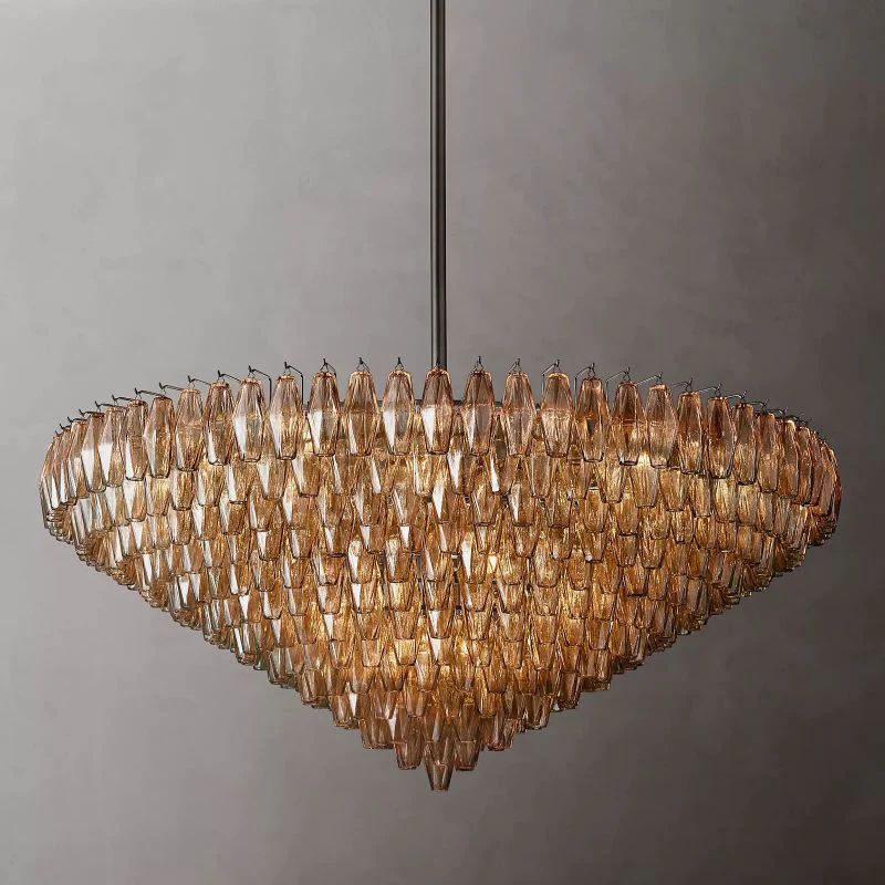Chiara Murano Glass Tiered Round Chandelier 62"