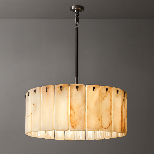 Calamette Striated Onyx Round Chandelier 36"