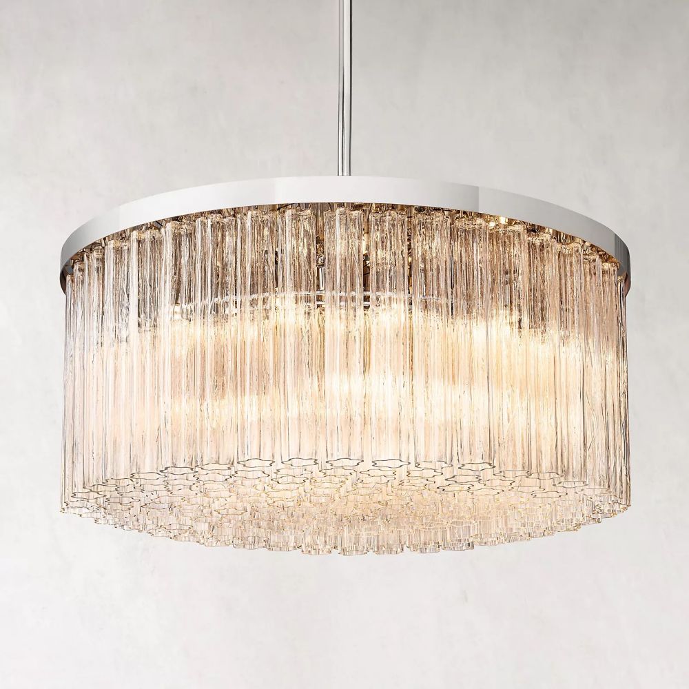 Cielo Lustred Glass Round Chandelier 48"