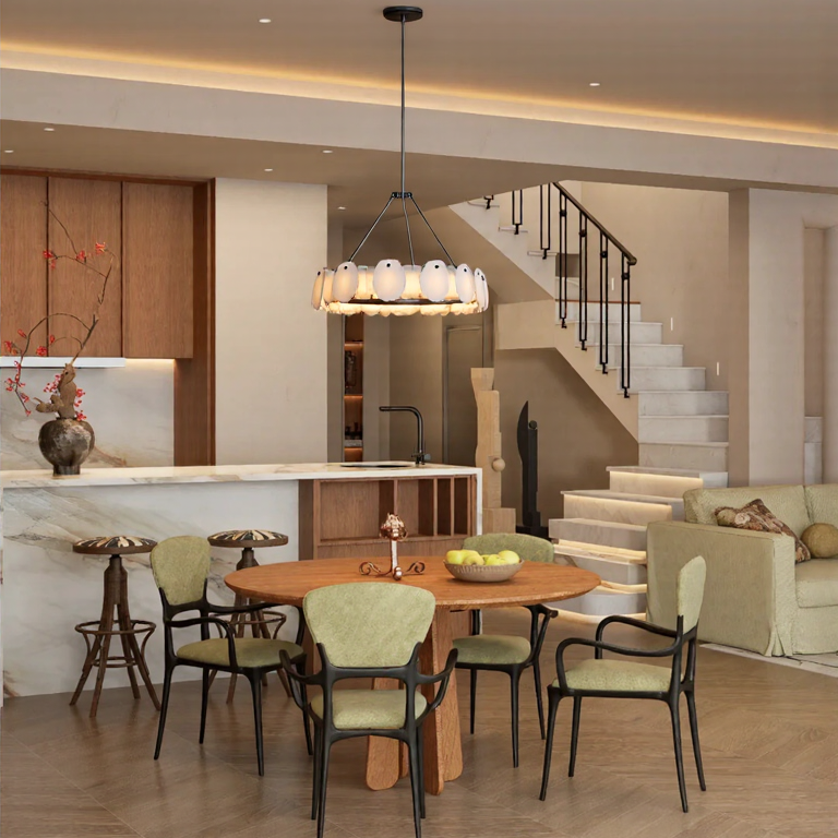 Alabaster Glow Elegance Chandelier