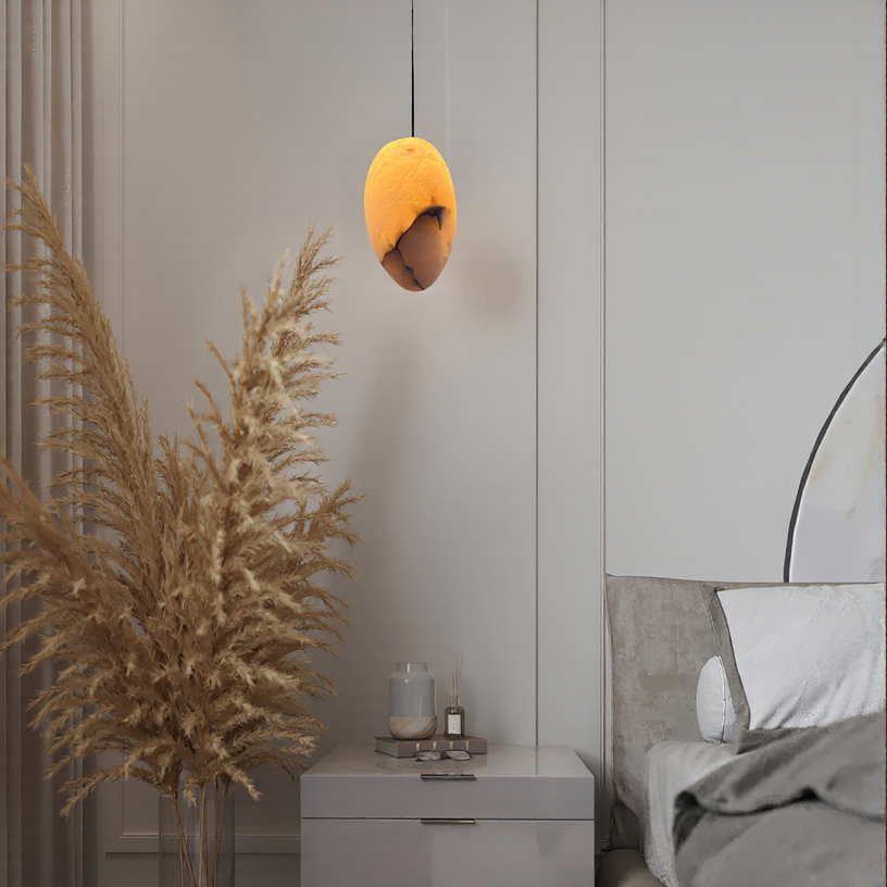 Minimalist Round Alabaster Pendant Light