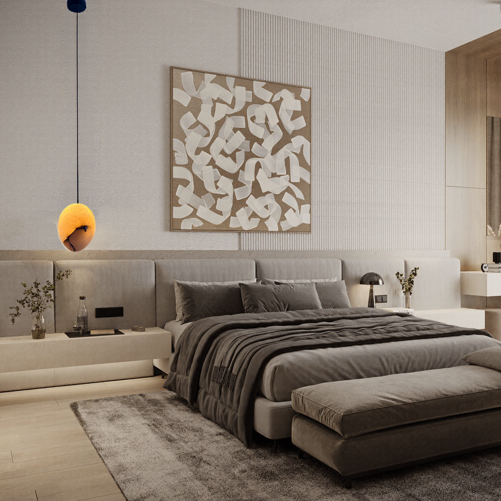 Minimalist Round Alabaster Pendant Light