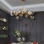 Angle Faceted Crystal Round Chandelier