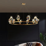 Angle Faceted Crystal Ring Chandelier