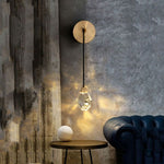 Angle Faceted Crystal Cord Wall Sconce