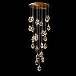 Angle Faceted Crystal Multi-Lights Cascade Chandelier
