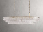 Ghiaccio Textured Glass Oval Chandelier