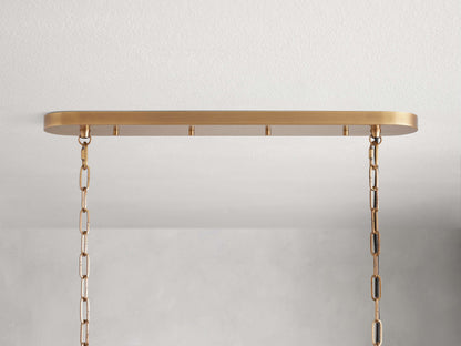 Ghiaccio Textured Glass Oval Chandelier