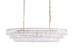 Ghiaccio Textured Glass Oval Chandelier