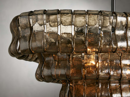 Ghiaccio Textured Glass Oval Chandelier