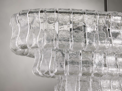 Ghiaccio Textured Glass Oval Chandelier