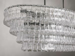Ghiaccio Textured Glass Oval Chandelier