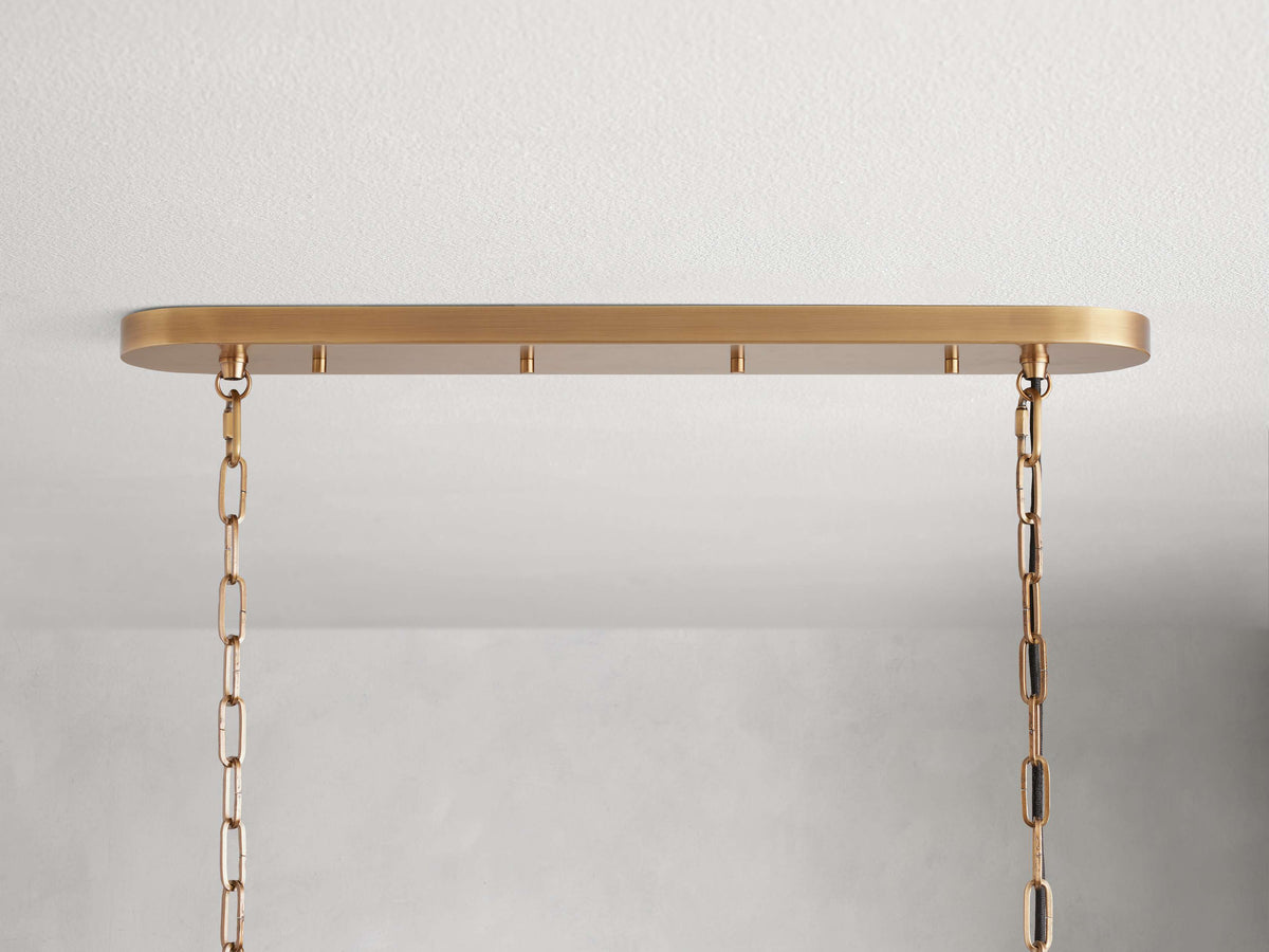 Ghiaccio Textured Glass Oval Chandelier