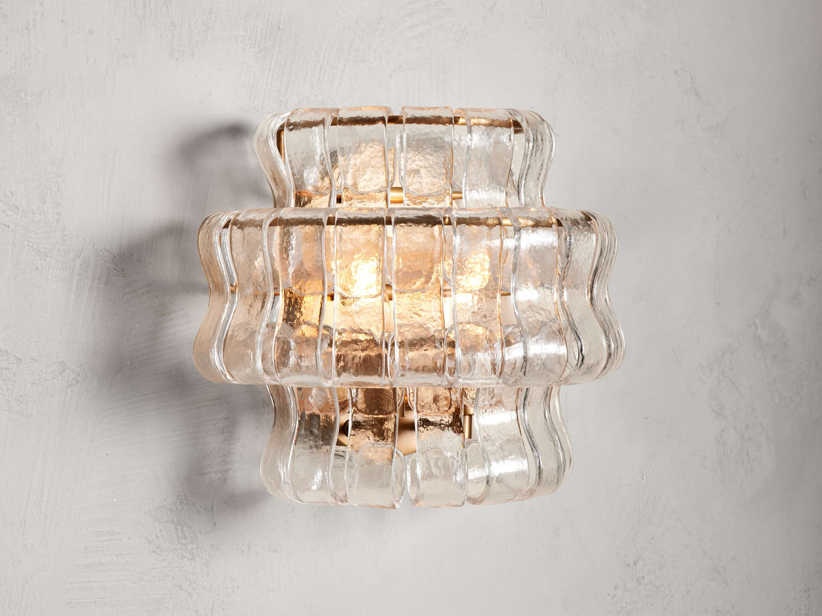 Ghiaccio Textured Glass Wall Sconces