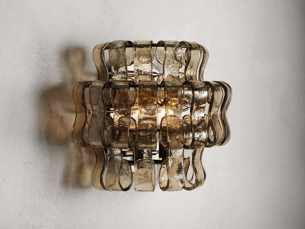 Ghiaccio Textured Glass Wall Sconces