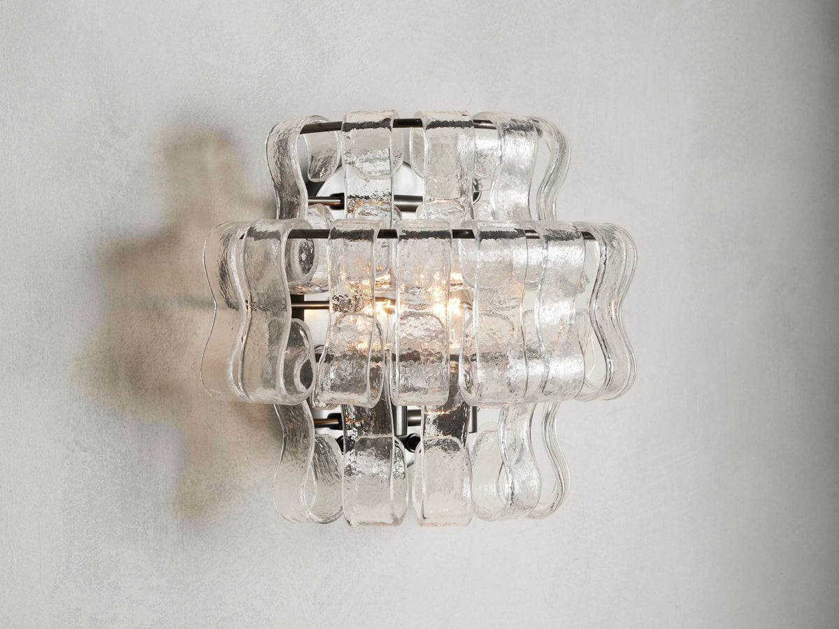 Ghiaccio Textured Glass Wall Sconces