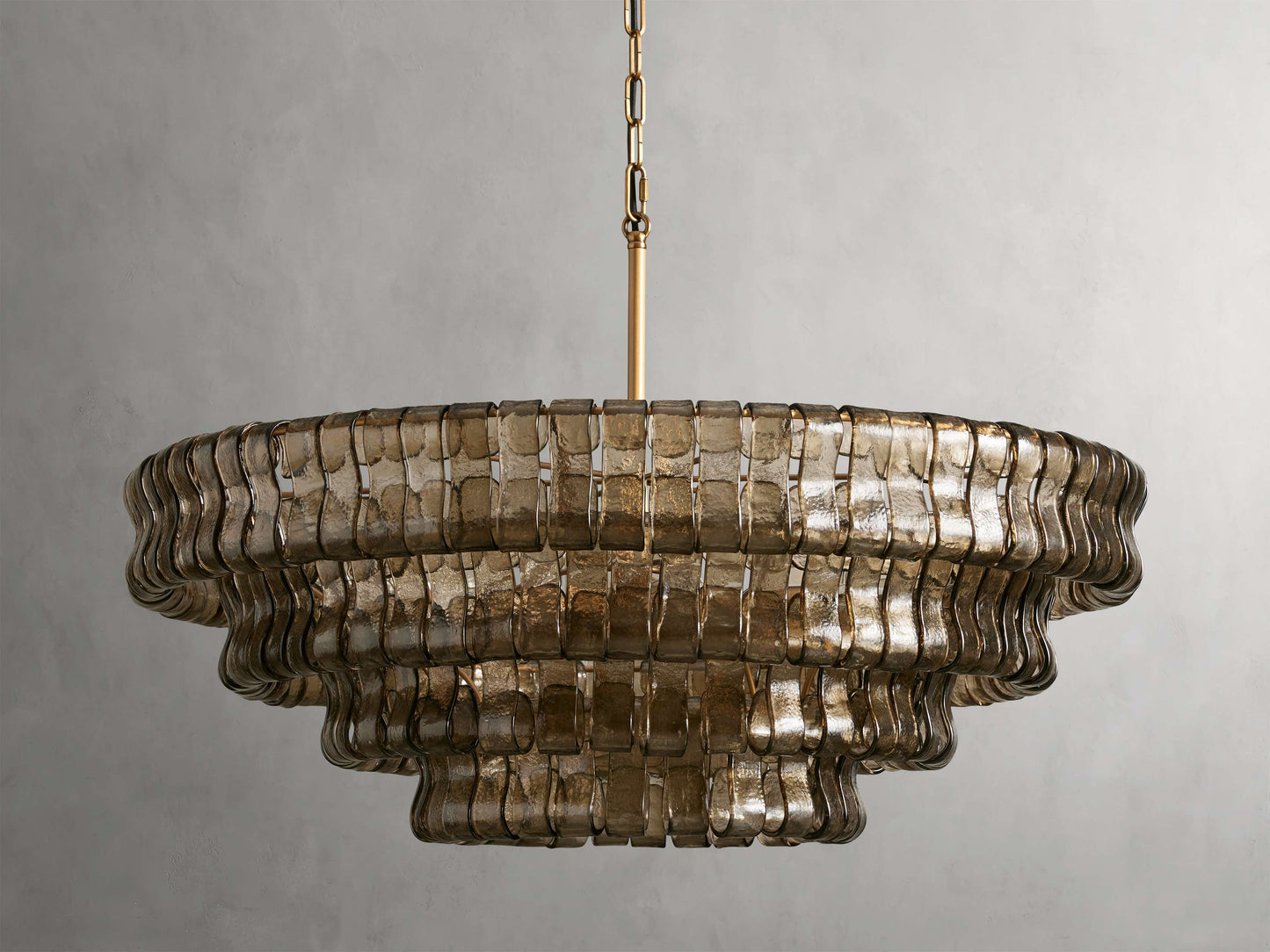 Ghiaccio Textured Glass Round Chandelier