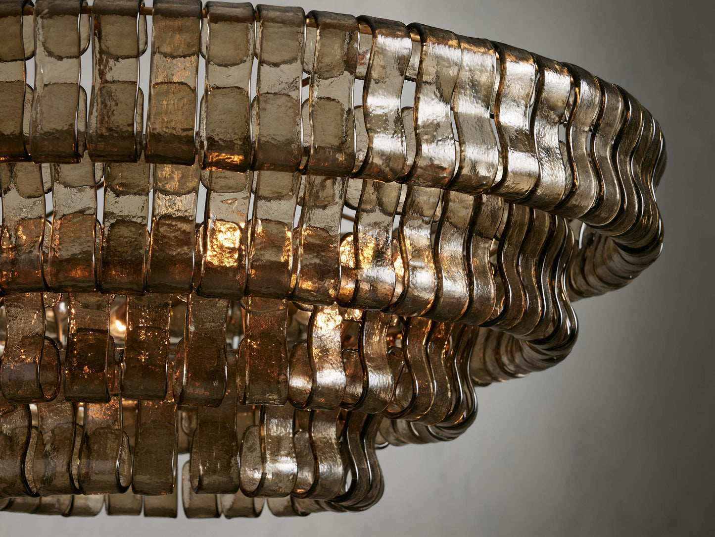 Ghiaccio Textured Glass Round Chandelier