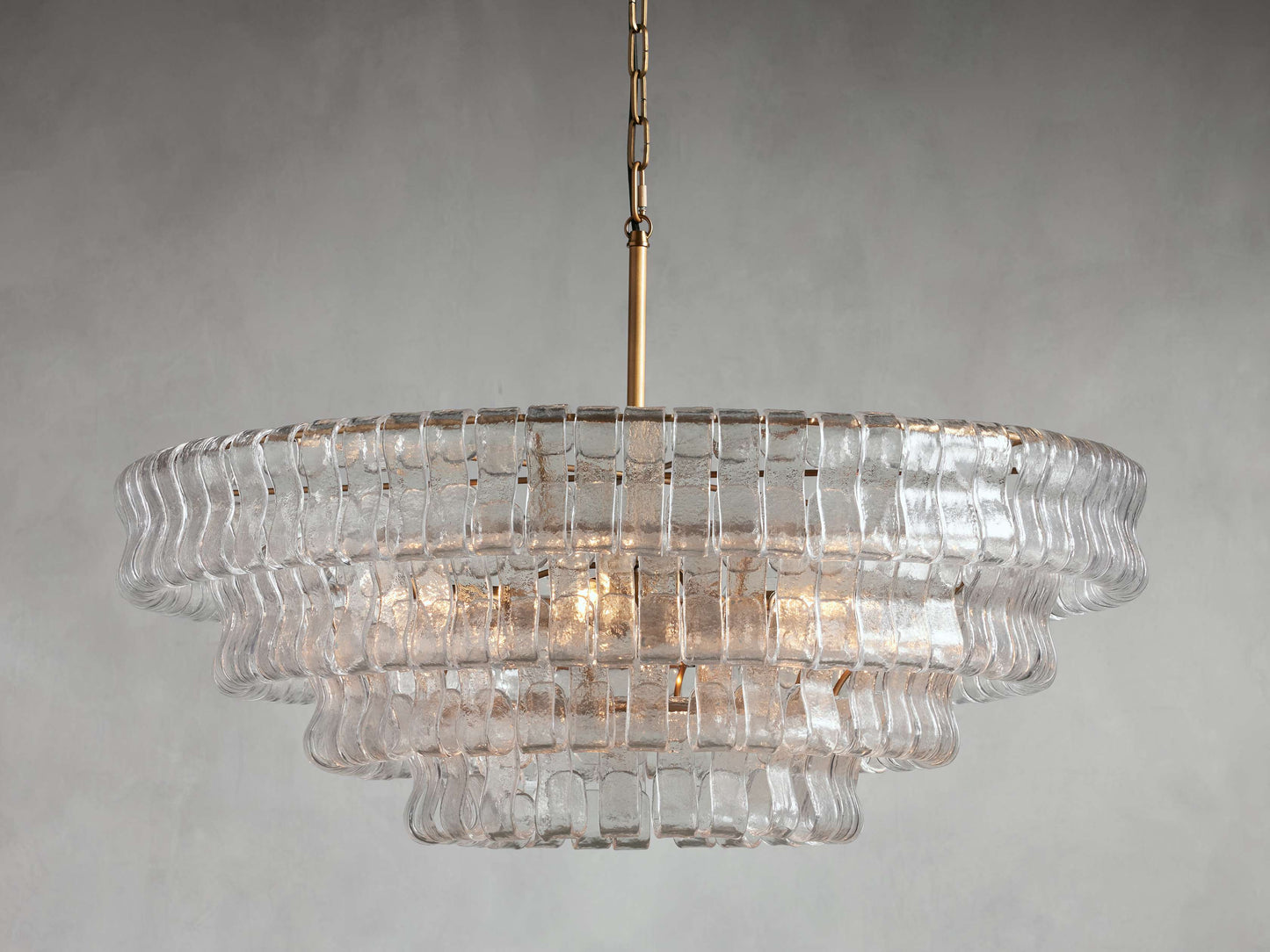 Ghiaccio Textured Glass Round Chandelier