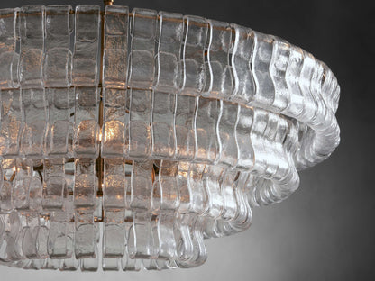 Ghiaccio Textured Glass Round Chandelier