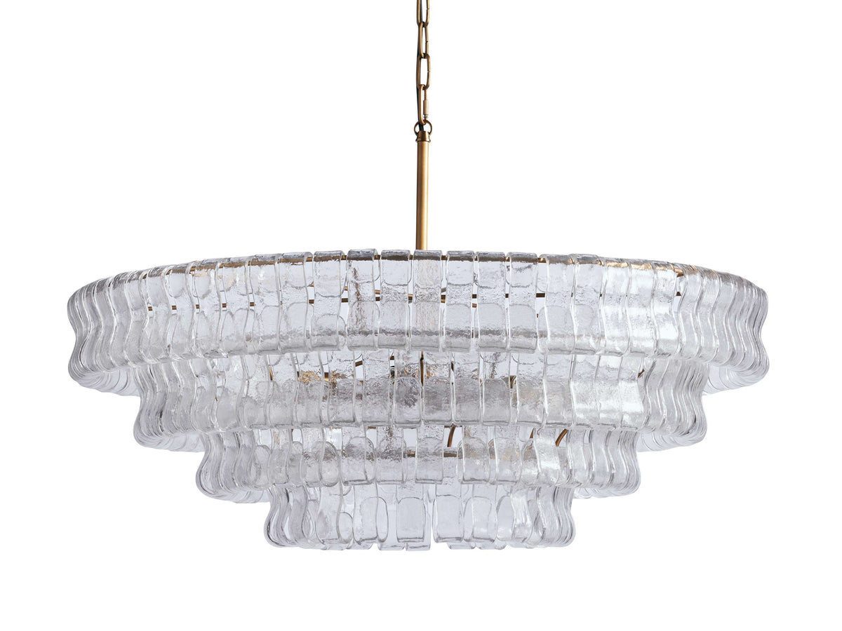 Ghiaccio Textured Glass Round Chandelier
