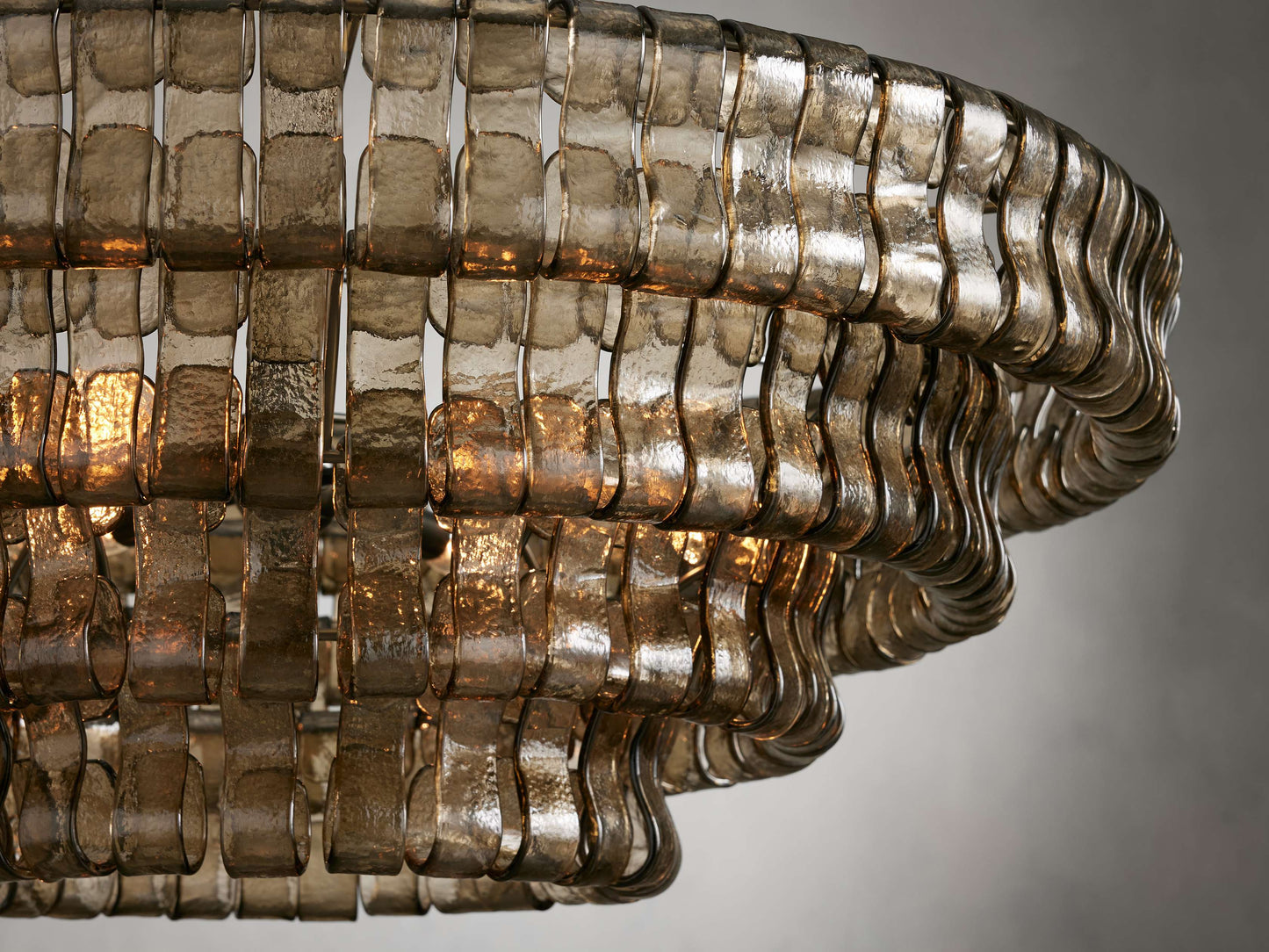 Ghiaccio Textured Glass Round Chandelier