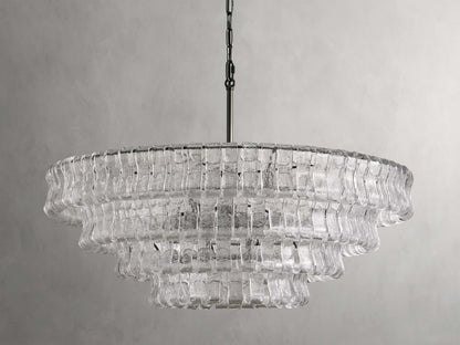 Ghiaccio Textured Glass Round Chandelier
