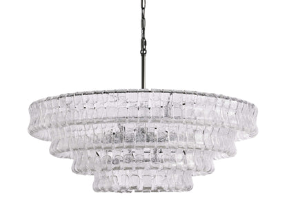 Ghiaccio Textured Glass Round Chandelier