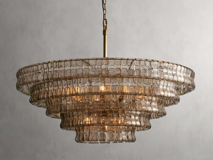 Ghiaccio Textured Glass Round Chandelier