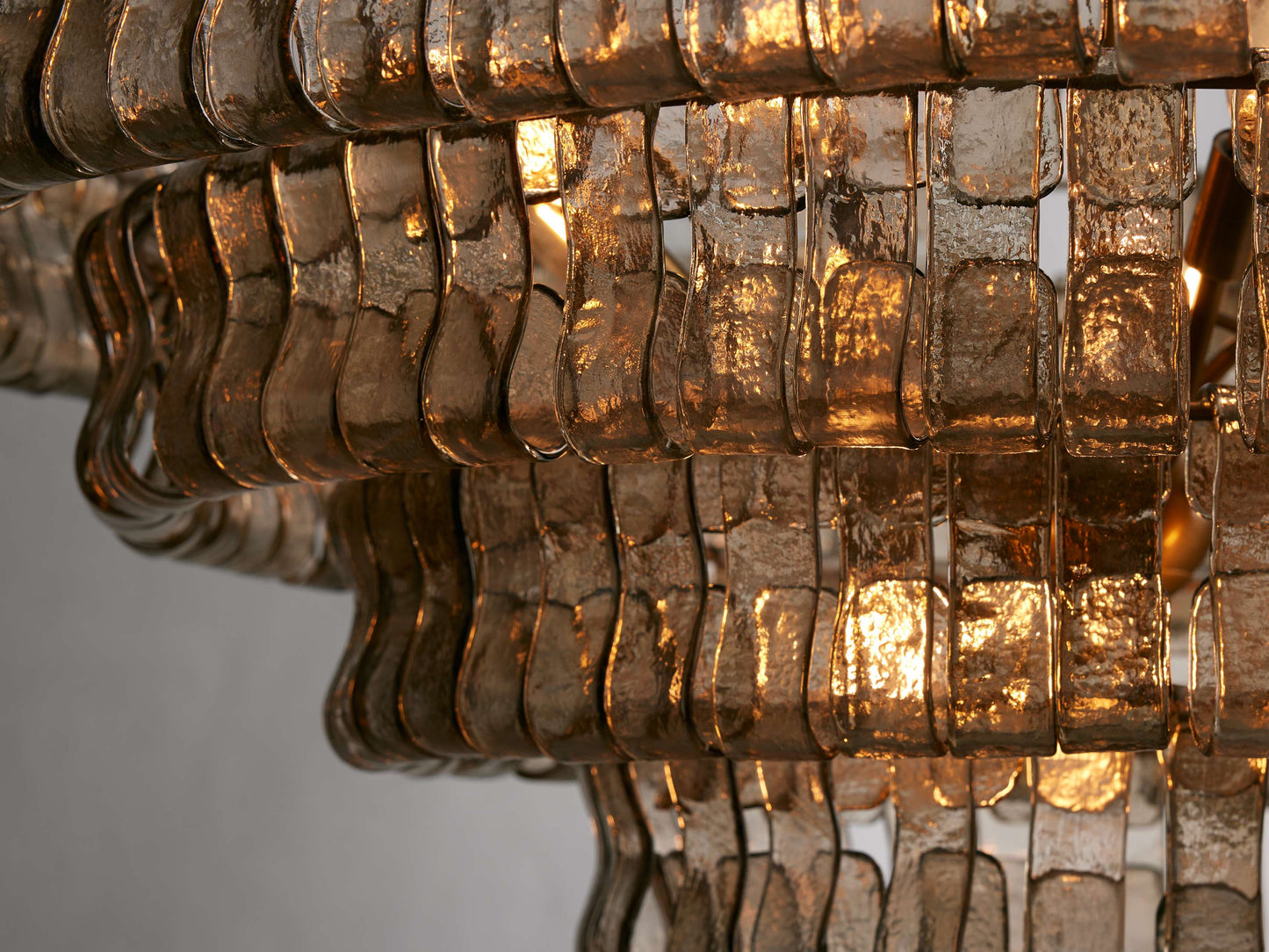 Ghiaccio Textured Glass Round Chandelier