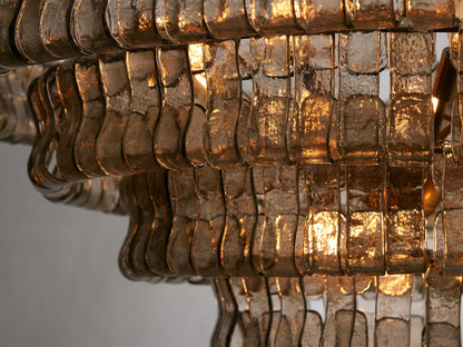 Ghiaccio Textured Glass Round Chandelier