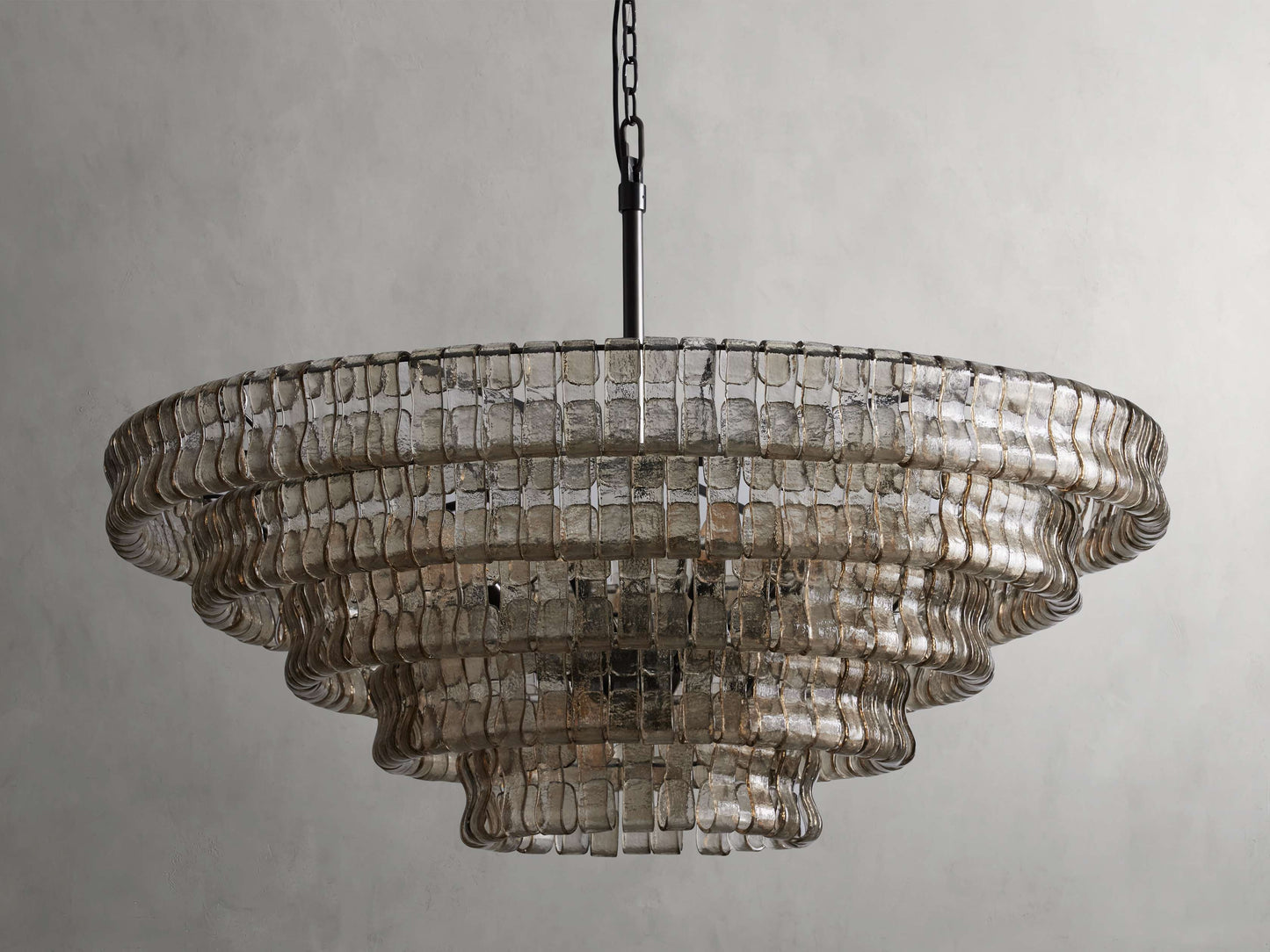 Ghiaccio Textured Glass Round Chandelier