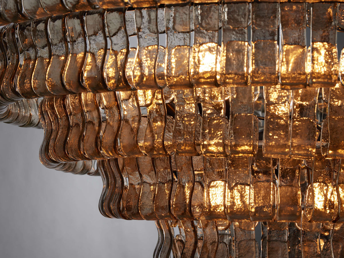 Ghiaccio Textured Glass Round Chandelier