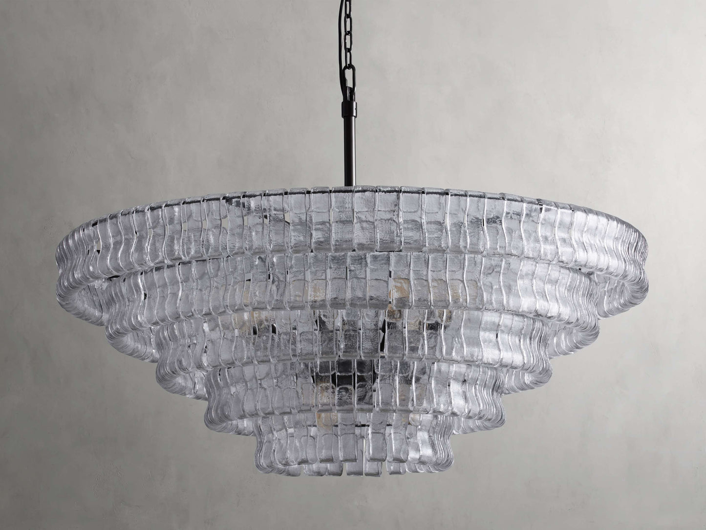 Ghiaccio Textured Glass Round Chandelier