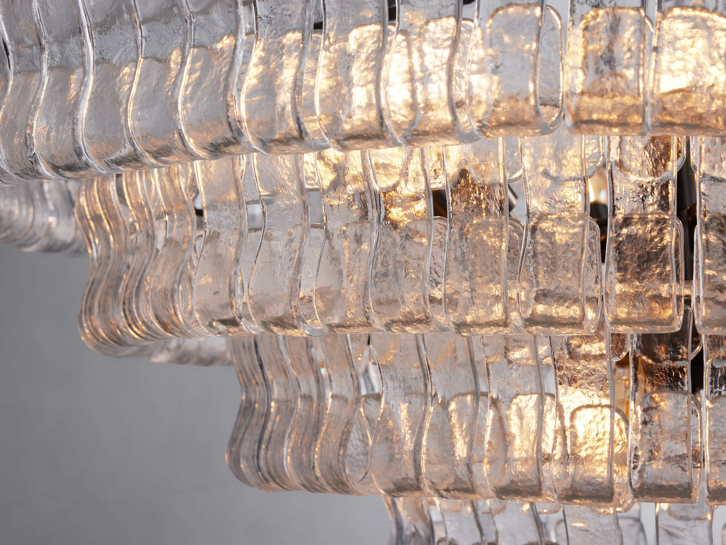 Ghiaccio Textured Glass Round Chandelier