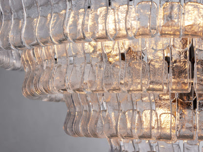 Ghiaccio Textured Glass Round Chandelier