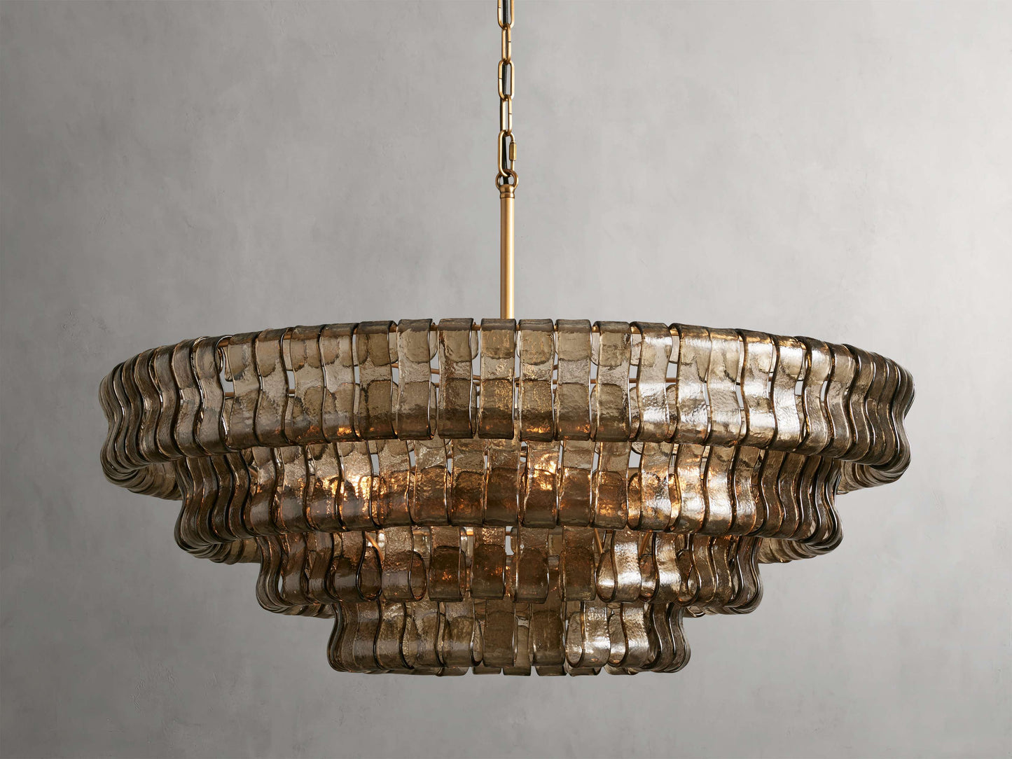 Ghiaccio Handcrafted Glass Round Chandelier