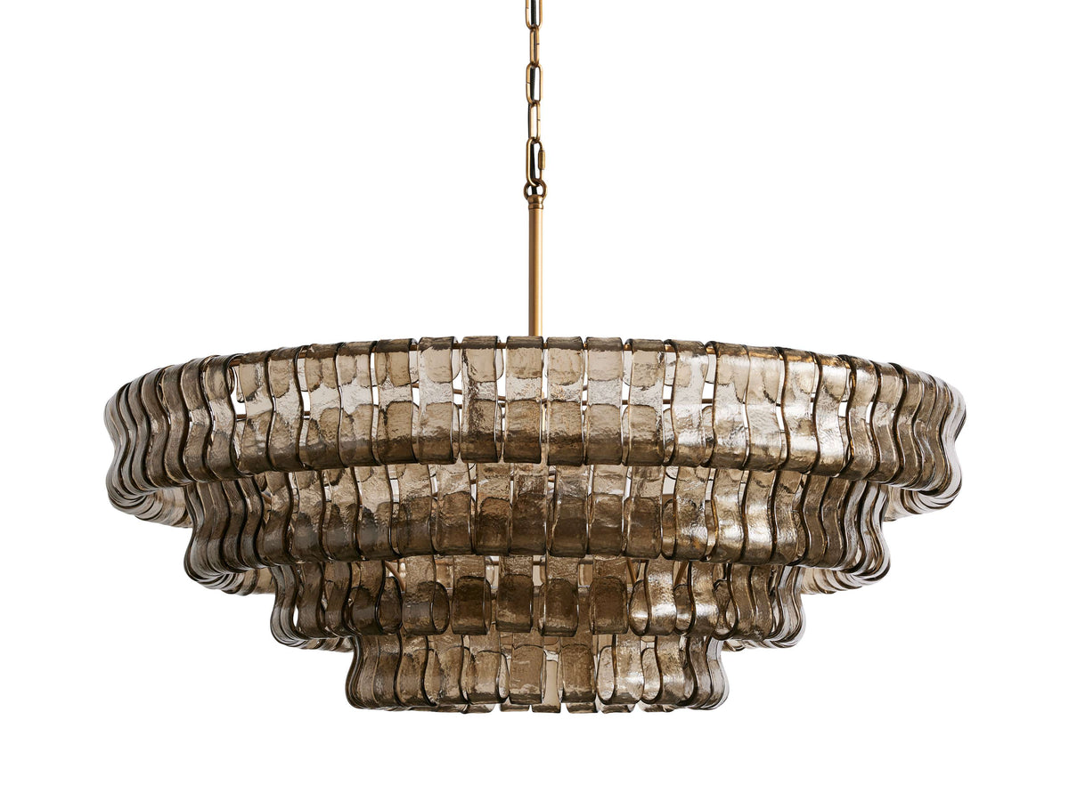 Ghiaccio Rippled Glass Round Chandelier