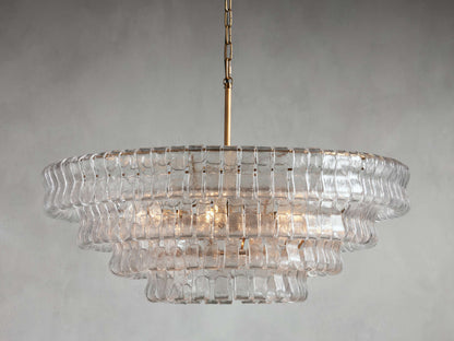 Ghiaccio Rippled Glass Round Chandelier