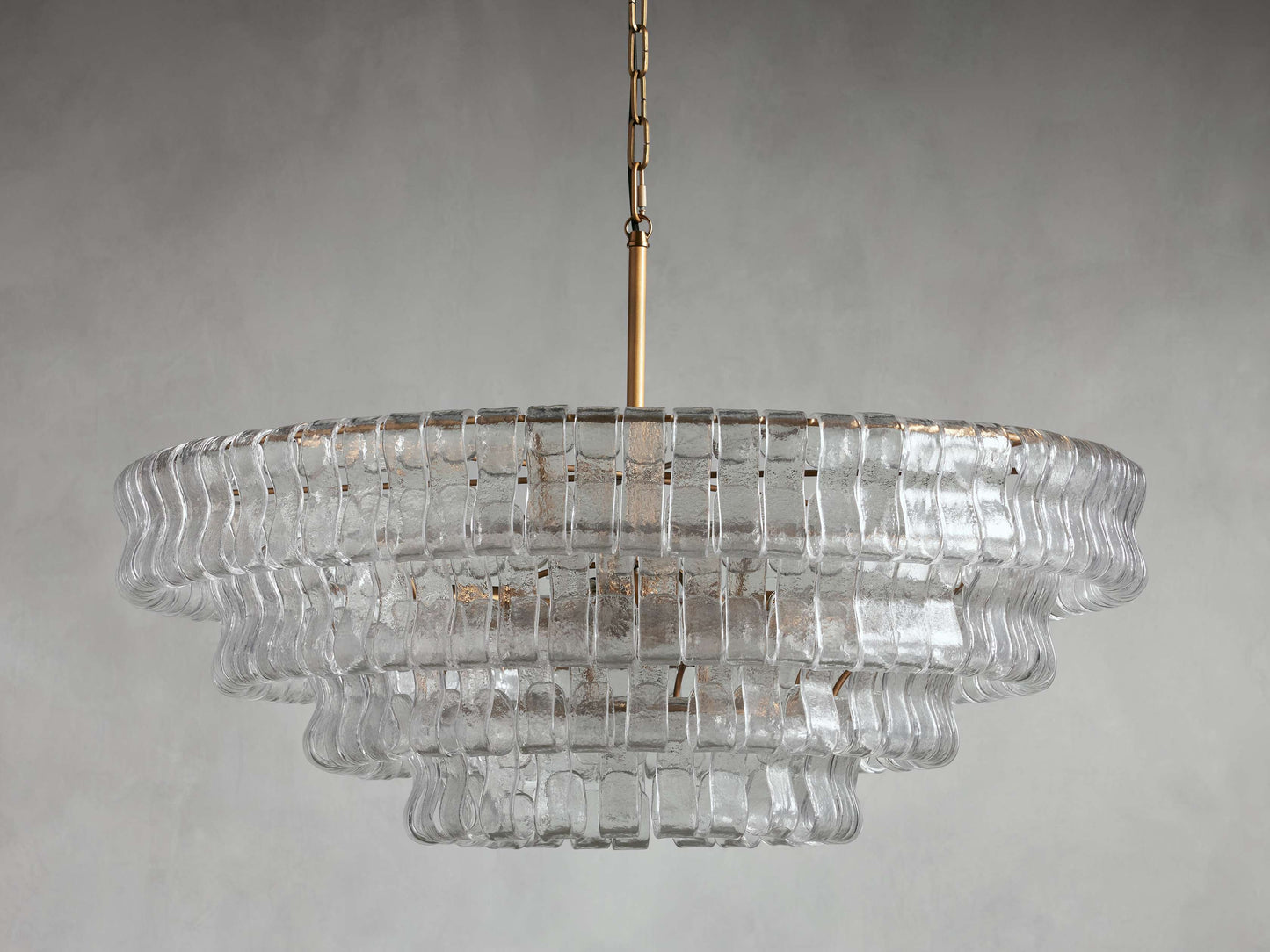 Ghiaccio Handcrafted Glass Round Chandelier