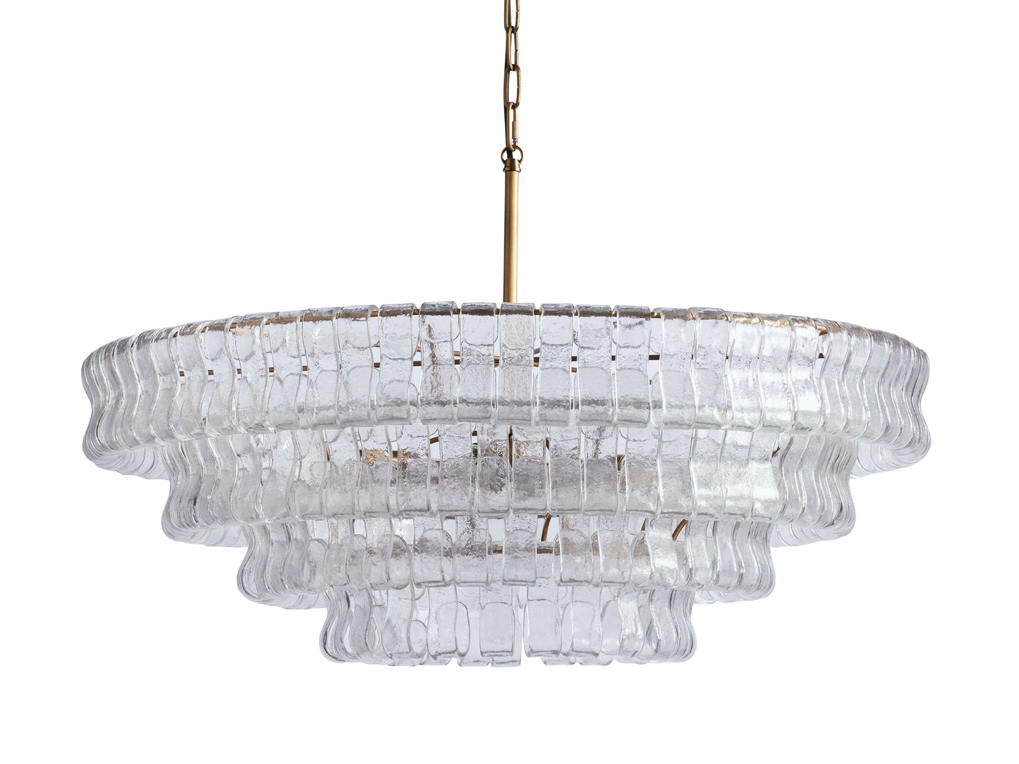 Ghiaccio Rippled Glass Round Chandelier