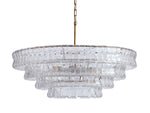 Ghiaccio Rippled Glass Round Chandelier